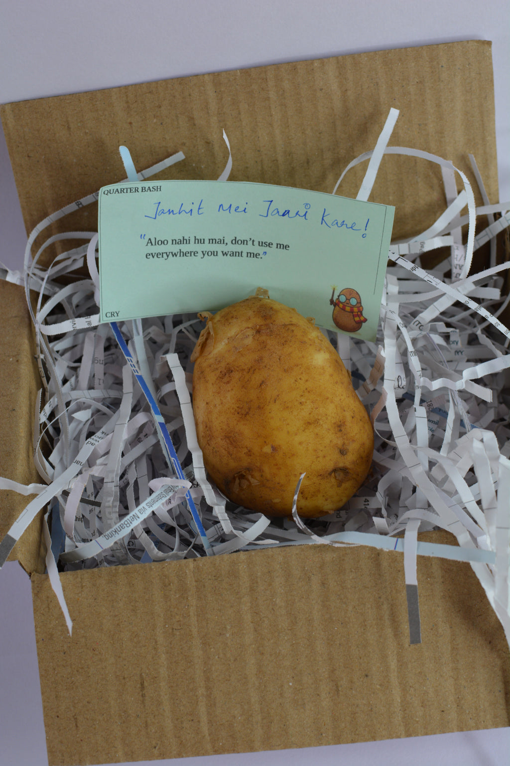 Potato with Custom Message Card